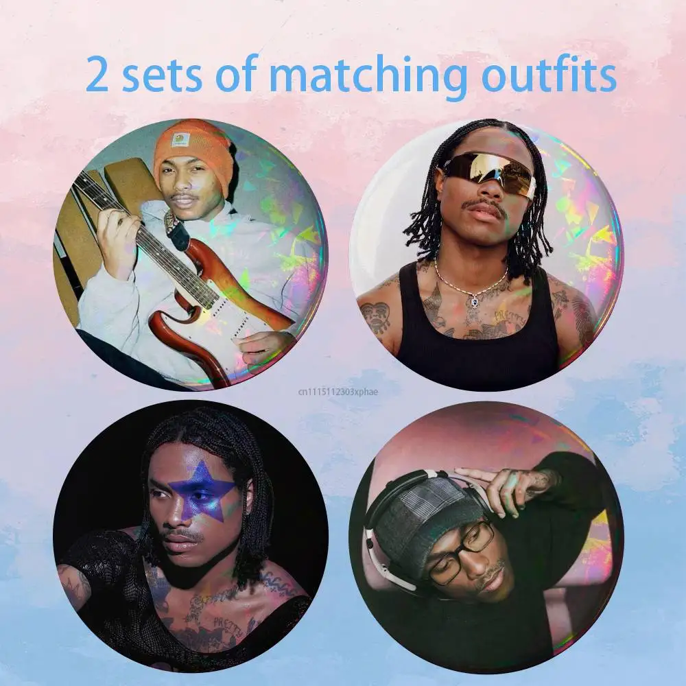 Singer S-Steve Lacy HD Print Round Lapel Pins Pretty Derby 2 piece set Round Display Brooches Brooch Badges