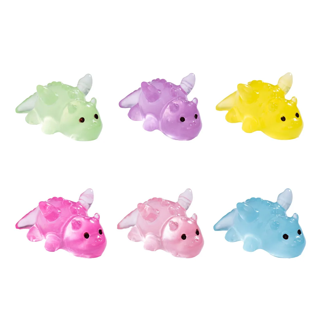 10/20/50 قطعة لطيف ديناصور صغير سيارة الحلي ليلة متوهجة مضيئة حديقة الجنية ديكور المنزل توهج في الليل زخرفة الديكور