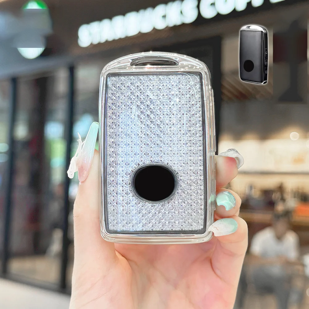 White Diamond TPU for Mazda 3 Alexa CX30 CX-4 CX5 CX-5 CX8 CX-8 CX-30 CX9 CX-9 Smart Car Key Case Cover Fob Keychain Accessories view 6