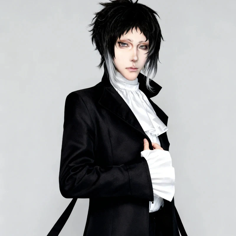 

A;3\v,7'd/Anime Bungo Stray Dogs Cosplay Costume Ryunosuke Akutagawa Black Suit Uniform Cos Convention Halloween Rolc;4'b,7'm\1/