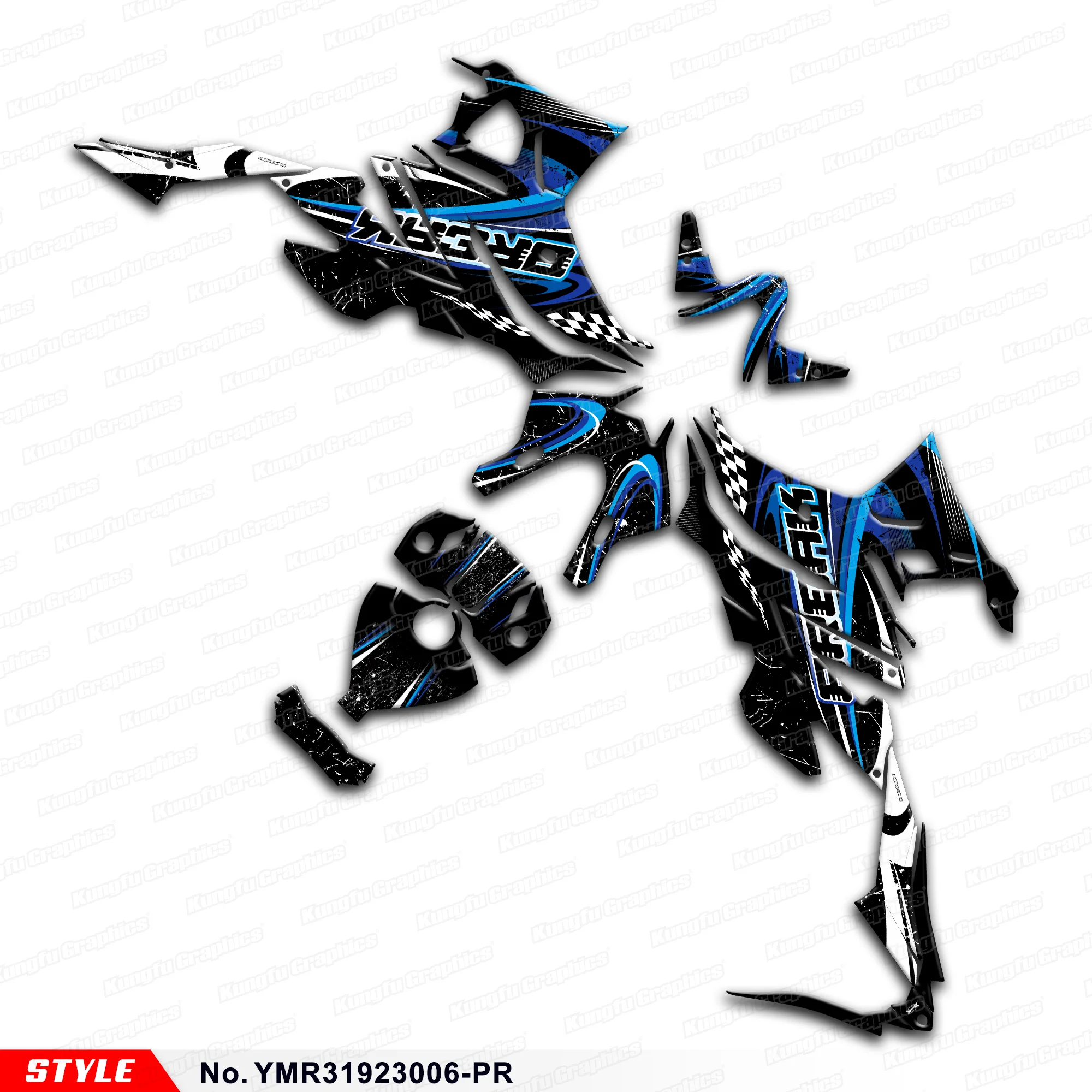 Aftermarket Graphics Motorcycle Decals Kit for Yamaha YZF-R3 2019 2020 2021 2022 2023, YMR31923006-PR