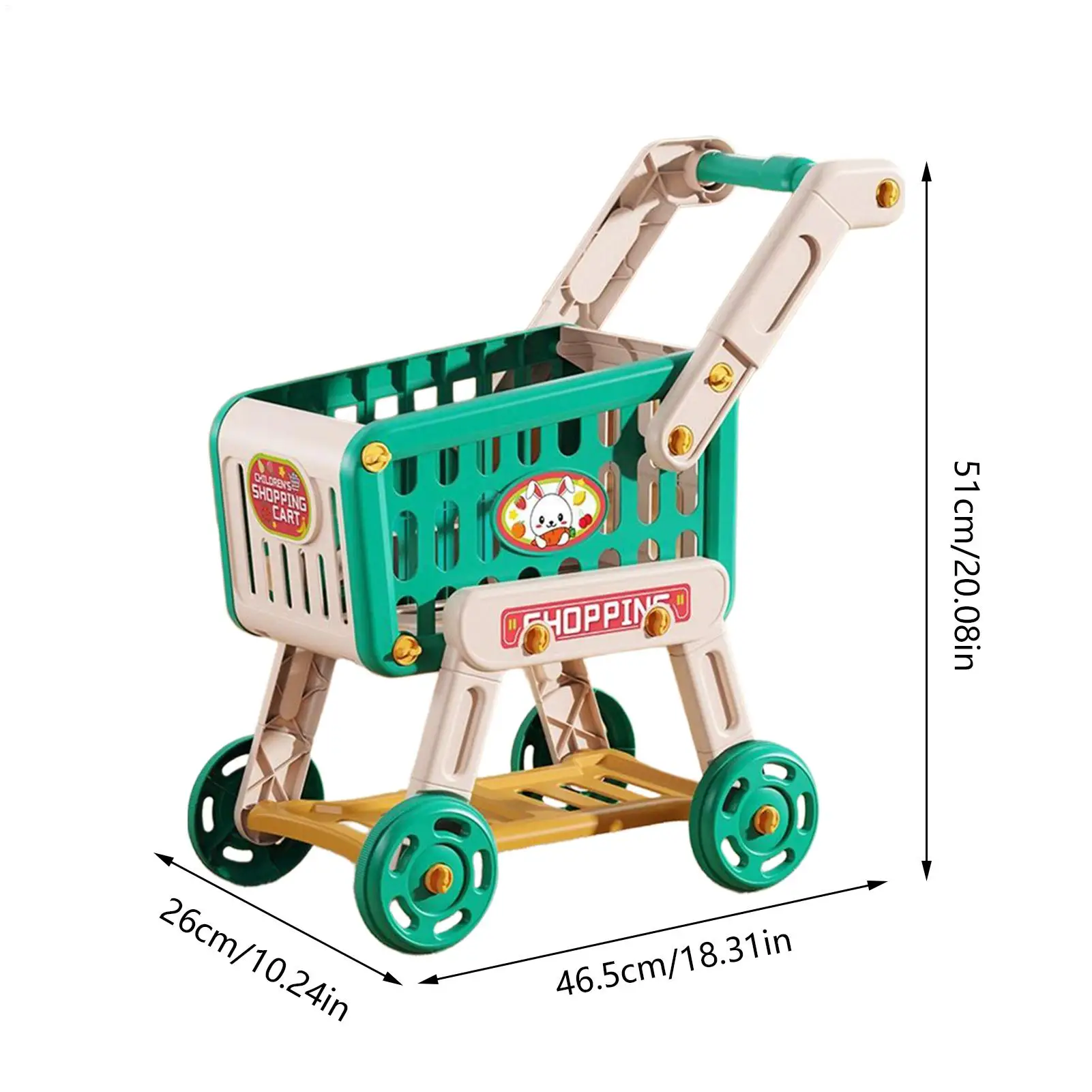 Grocery Cart For Kids Kids Shopping Cart Toy Play Kitchen Accessories Pretend Play Educational Toys Fake Food For Boys Girls