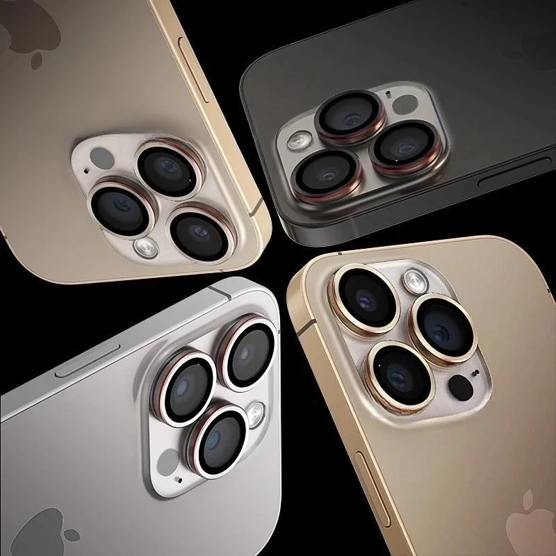 Metalen lensfilm Volledige dekking Camerabeschermer AR-lensglas voor iPhone 16 15 14 Pro Max Plus 17 Pro Achterlensbehuizing Beschermkap