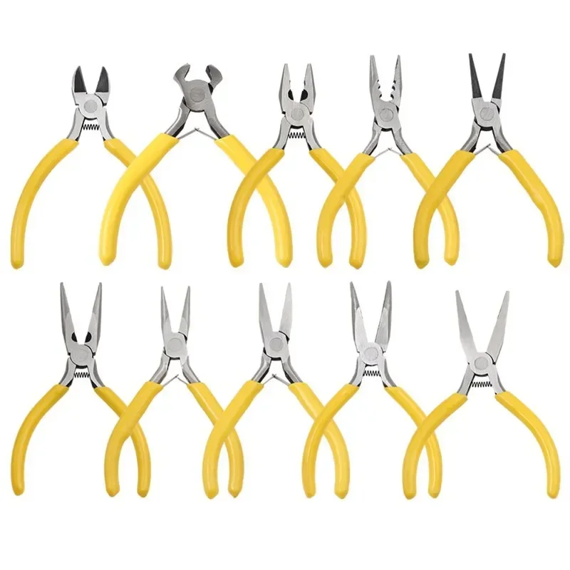 1PCS Mini Diagonal Pliers Insulated Plier For Jewelry Making Handcraft Beading Tool Round Bent Needle Nose Cutter Wholesale