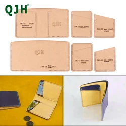 Leather Handmade DIY Artifact Bank Card Bag Wallet Folding Short Sewing Pattern Acrylic With Hole Template Accessories 8.5*10CM