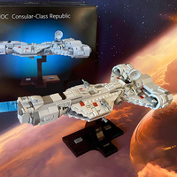 NEW MOC Starship the Consular-Class Republic Cruiser Building Blocks Millennium Modified Falcon Version DIY Bricks Toys Gifts