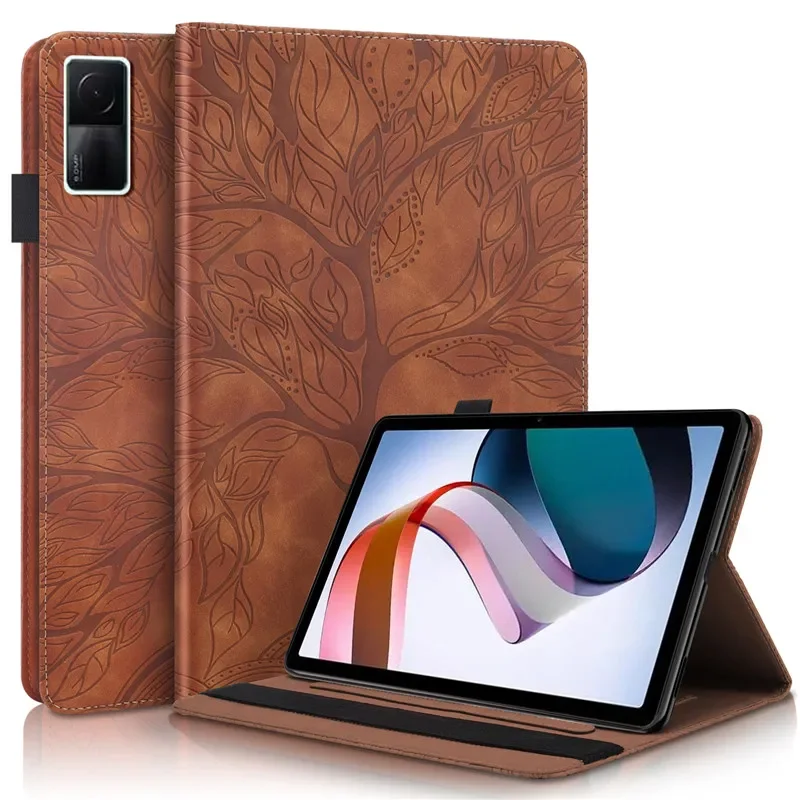 

Чехол Funda для Redmi Pad SE 2023, чехол с принтом дерева из искусственной кожи, подставка, задний силиконовый чехол для Xiaomi Redmi Pad SE 11, чехол