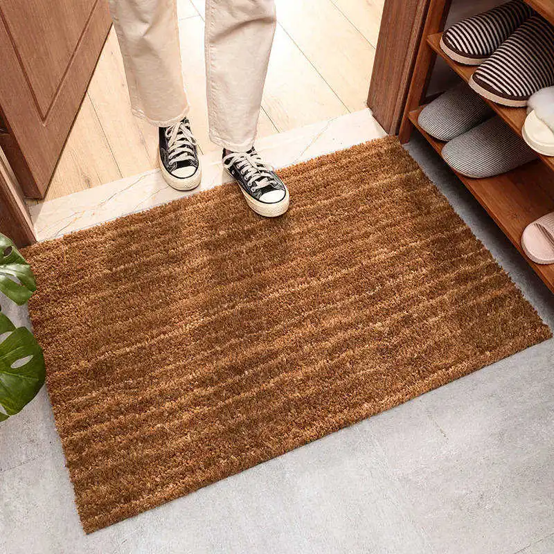 Coconut Fiber Front Door Mat Carpet Outdoor Shoes Clean Mat 40x60cm Natural Yellow Thick Waterproof Anti-Slip Entrance Doormat