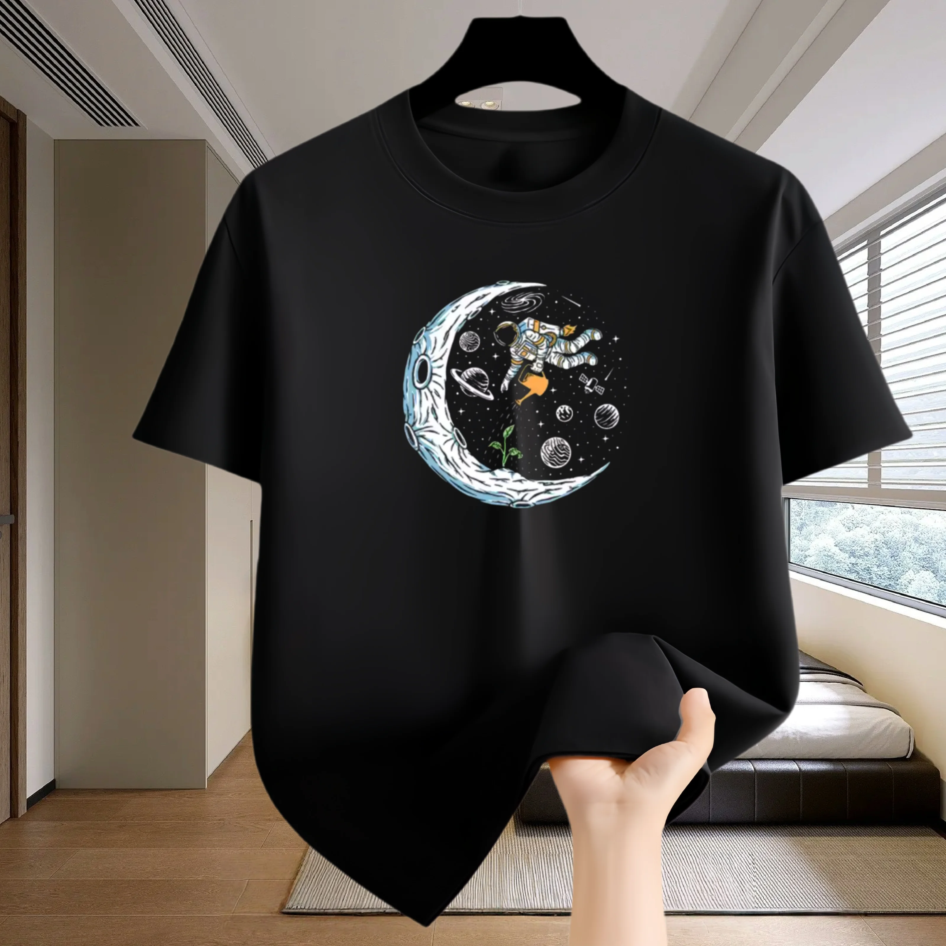 New Men‘s Running T-shirt Spring / Summer Thin Top Trend curve printing Quick Dry Short Sleeve Breathable Fitness Sports T-shirt
