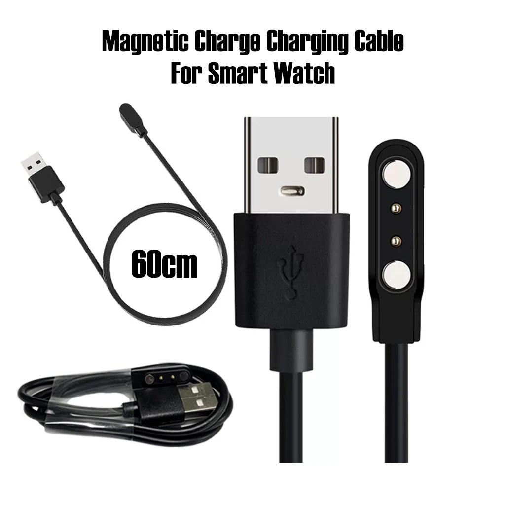 Magnetic Charging Cable 2Pin 2.84mm 4mm 7.62mm Watch Charger USB Power Cord for Smart Watch Universal Novel Magnetic Adsorption