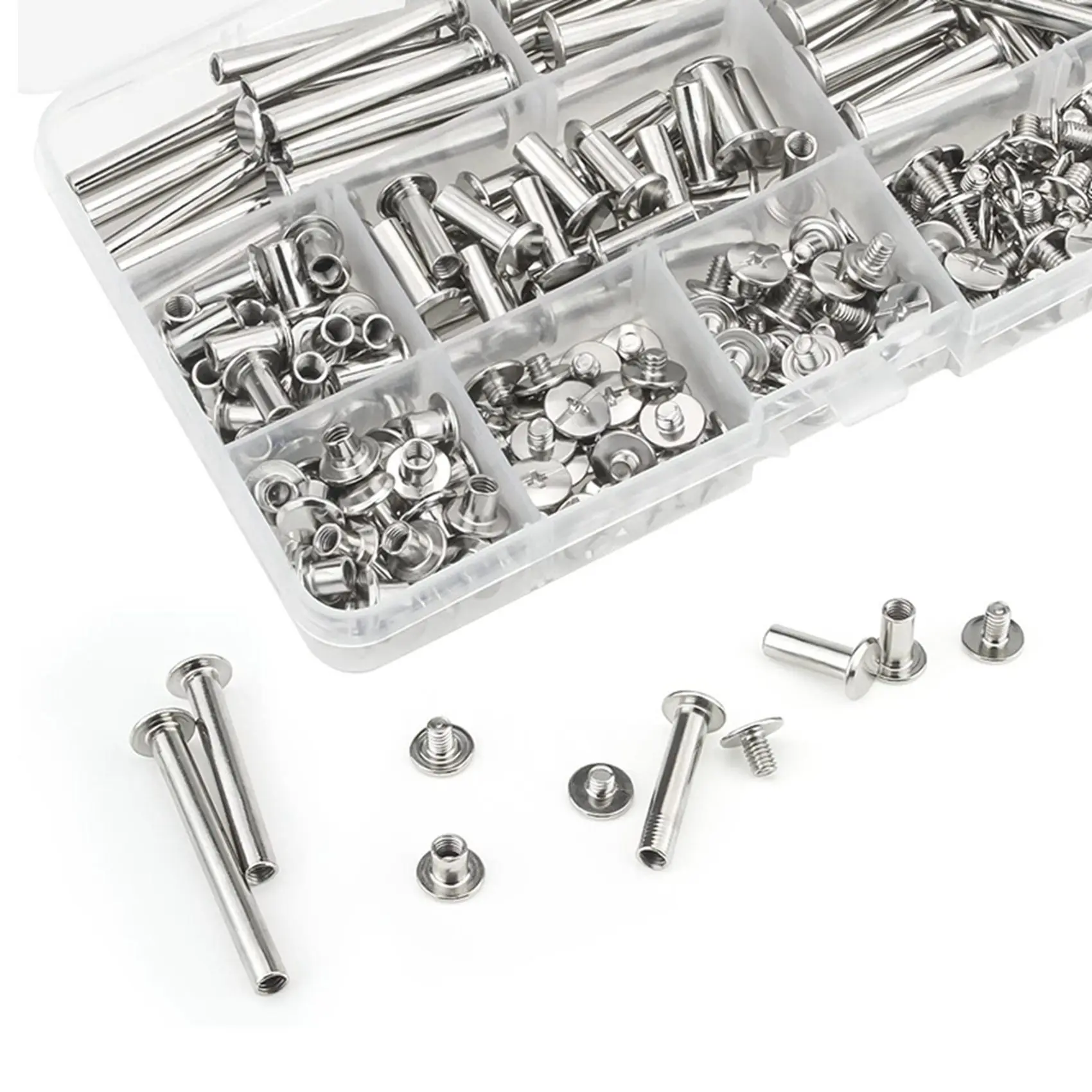 A34R Chicago Screw Binding Screws Posts Assortment Kit For DIY Leather Bookbinding Crafts(240Pcs,M5)