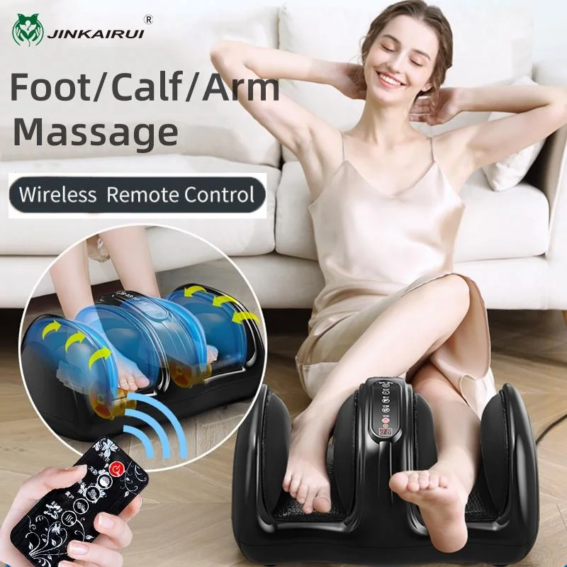 

Jinkairui Air Compression Massage Shiatsu Foot Massager Calf Leg Massage Machine with Heat Deep Kneading Remote Controller