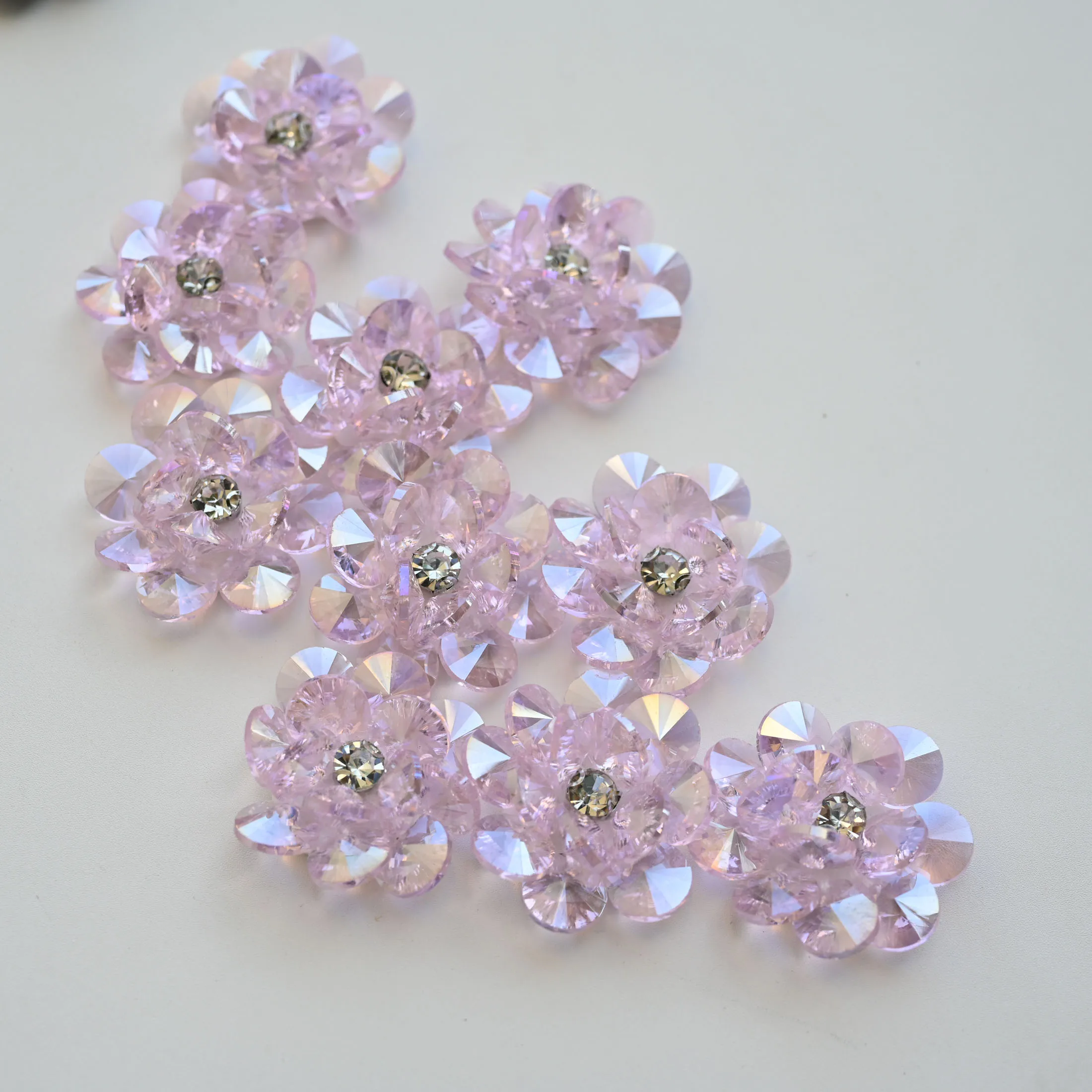 10 Stück/Set Kristallperlen-Applikationen für Kleidung zum Aufnähen, Blumen-Dekorationspatches, bestickte Applikationen für Kleidung – Detail 7