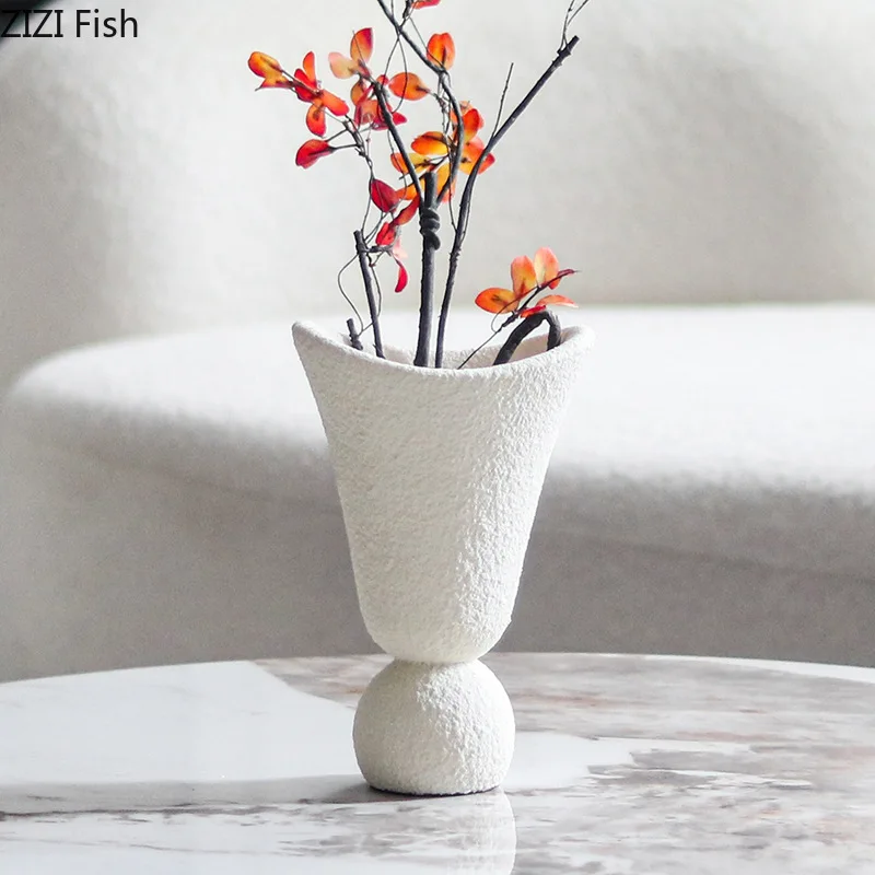 Granular Art Flower Utensils Resin Vase Metal Fruit Plate Ornament Flowers Arrangement Snack Tray Dried Flower Vase Storage Tray