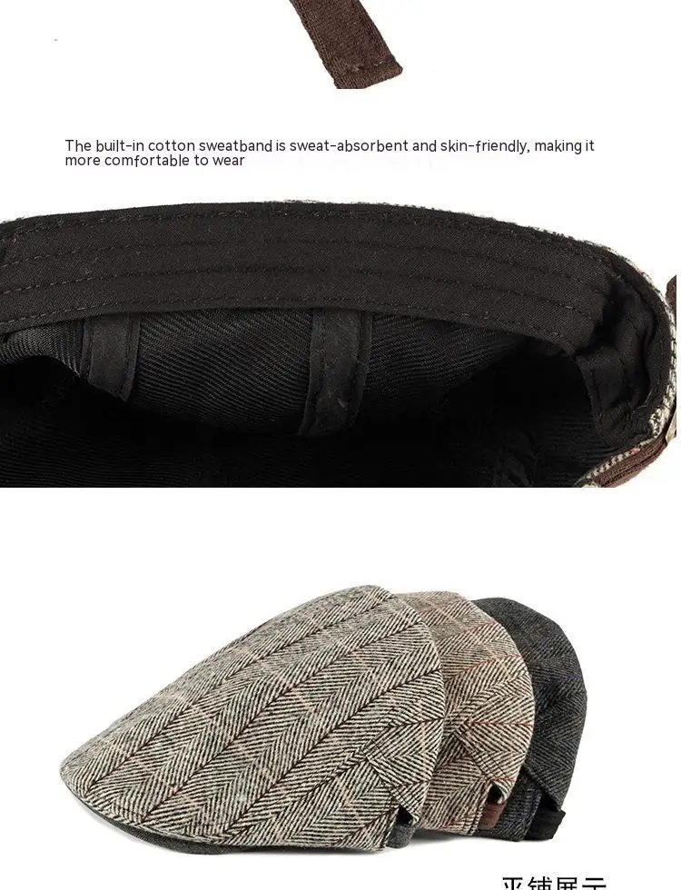 Herren Damen Flat Ivy Gatsby Newsboy Hat Winter Frühling Herbst Driving Cabbie Hunting Cap – Detail 7
