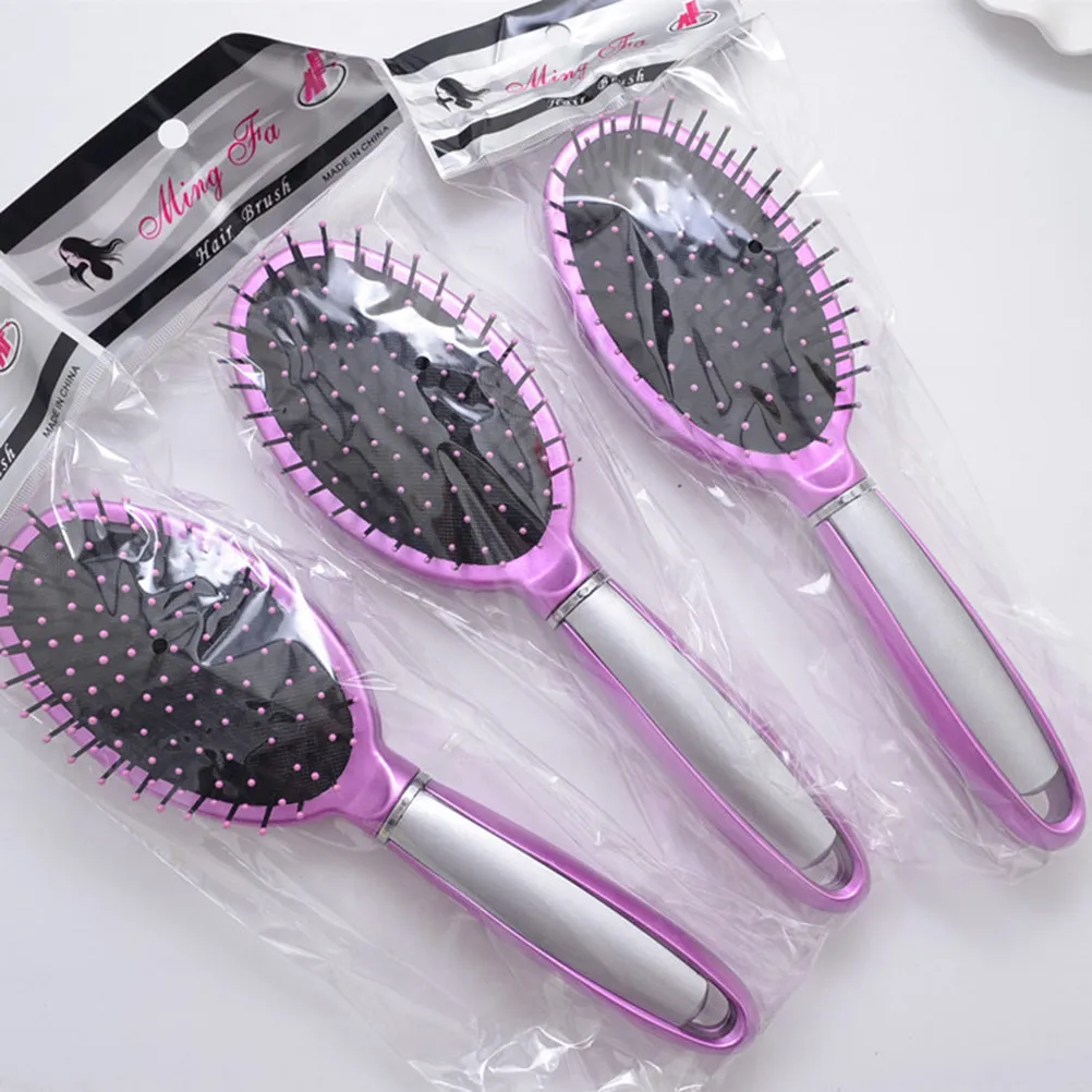 

Набор из 3 массажных расчесок розового цвета для женщин и мужчин, комплект для распутывания влажных или сухих волос, для создания локонов и волн