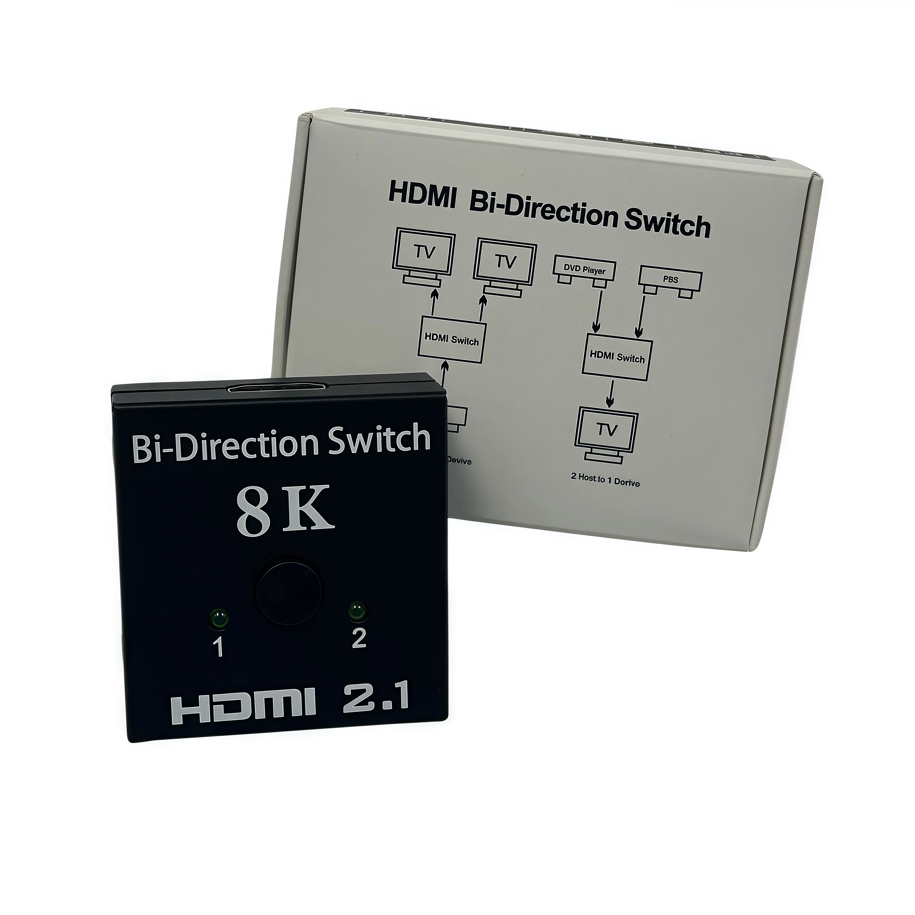 10PCS 2-in-1 8K Voor HDTV 2.1 Schakelaar 48Gbps Auto-Switching Box Voor PS5 Xbox Serie PC Ondersteunt 8K60Hz HDCP Video Splitters Conver