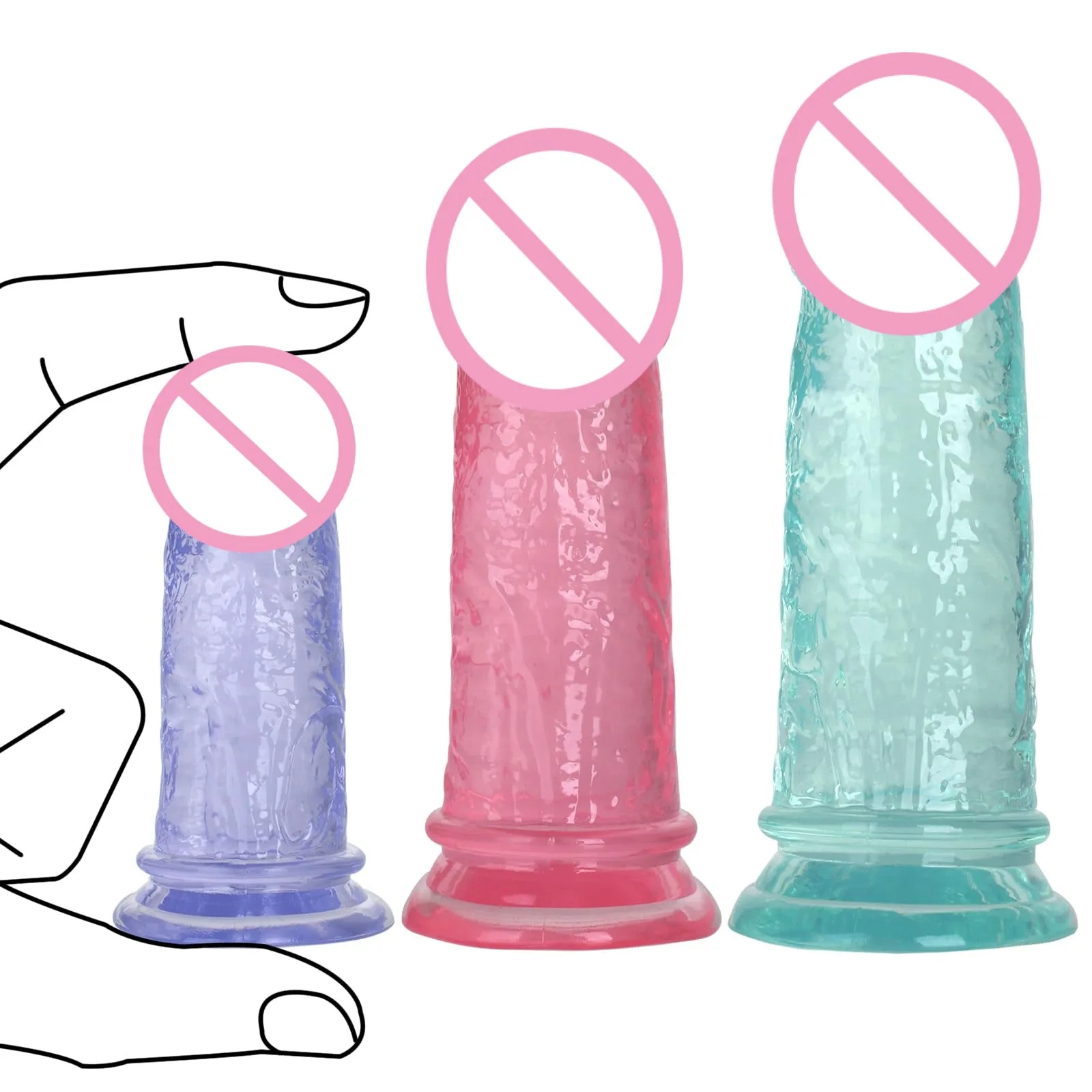 

Colourful Crystal Anal Plug Dildo Anus Expansion Dildo Set Short Thick Dildo For Women