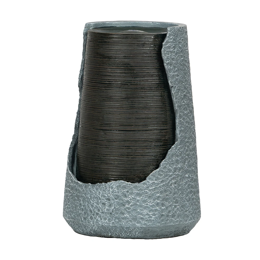 

17x17x26" Broken UrnWater Fountain Weatherproof Outdoor Indoor Polyresin ModernGarden DecorLED Fountain for Patio Backyard Porch