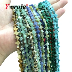 Natural Stone Clover Shape Malachite Jades Aventurine Loose Flower Spacer Beads for Jewelry Making DIY Bracelet Accessories