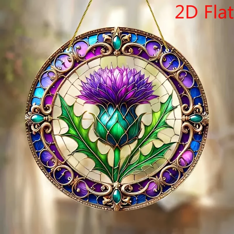 

2D плоский химерный чертополох цветок Ловец солнца красочный оконный подвесной декор идеально подходит для спальни, гостиной, кухни