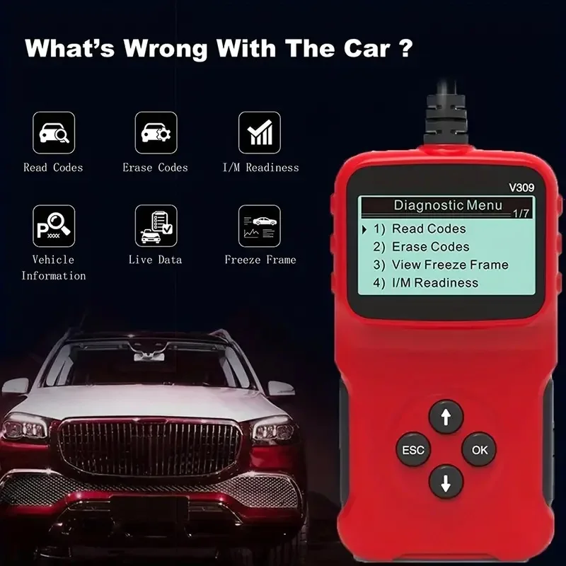 New OBD2 Scanner V309 Engine Diagnostic Troubleshooter ELM327 Car Code Reading Card Auto Scan Diagnostic Tool