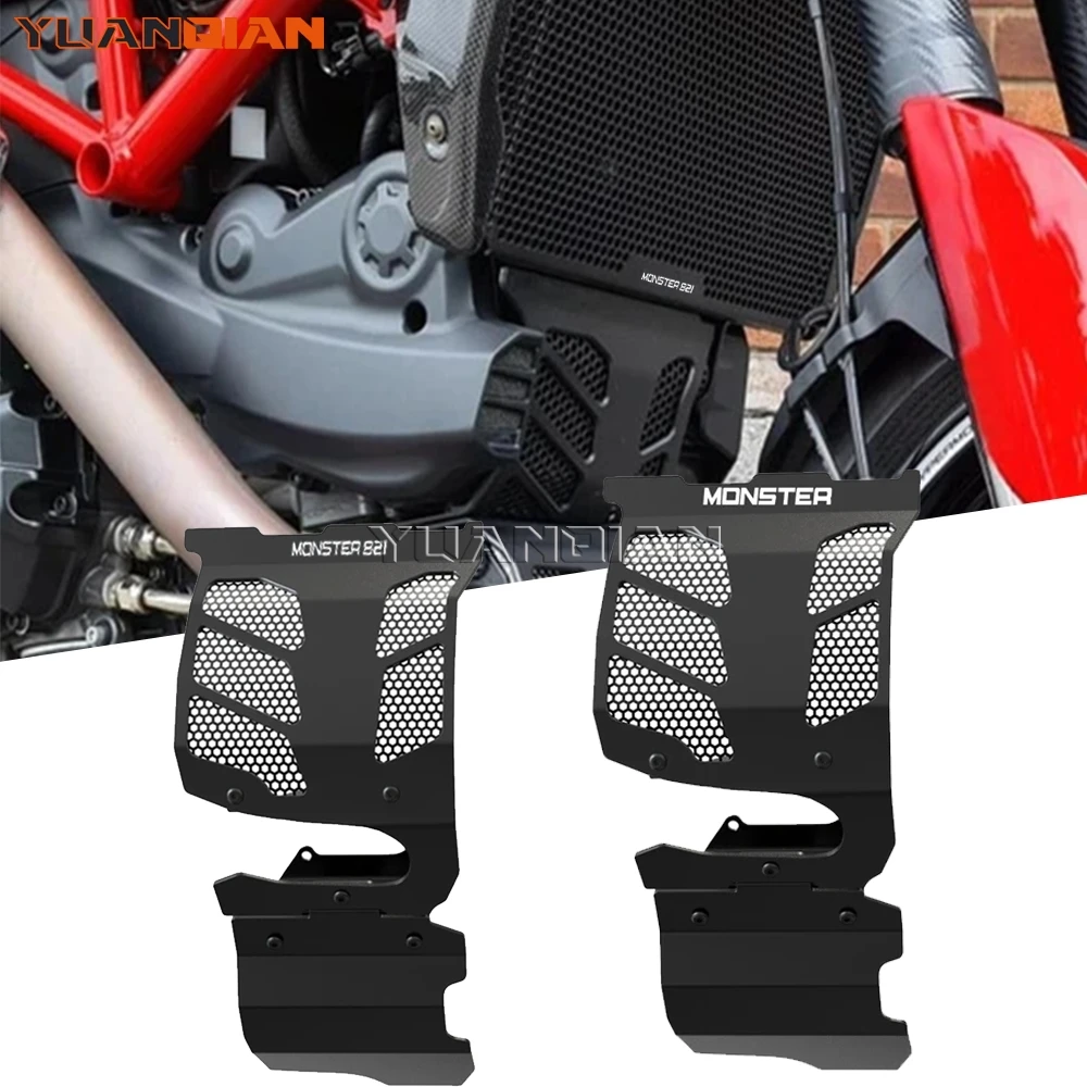 

Motorcycle For Ducati Monster 821 Oil Cooler guards Engine Guard Protector Monster821 Dark Stealth Stripe 2013- 2020 2019 2018