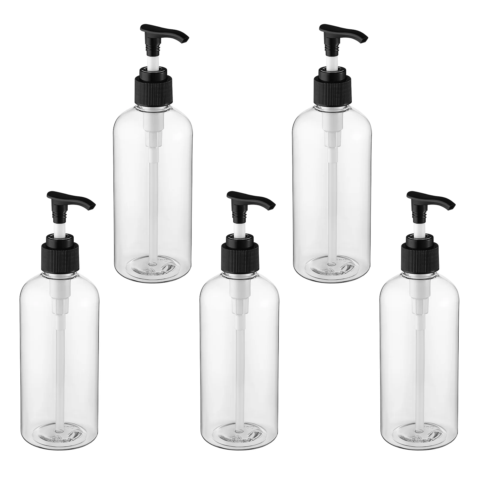 5 Pcs Travel Sized Refillable Clear Liquid Soap Dispenser Pump Bottles for Shampoo Body Wash Hand Soap Hotel Bathroom