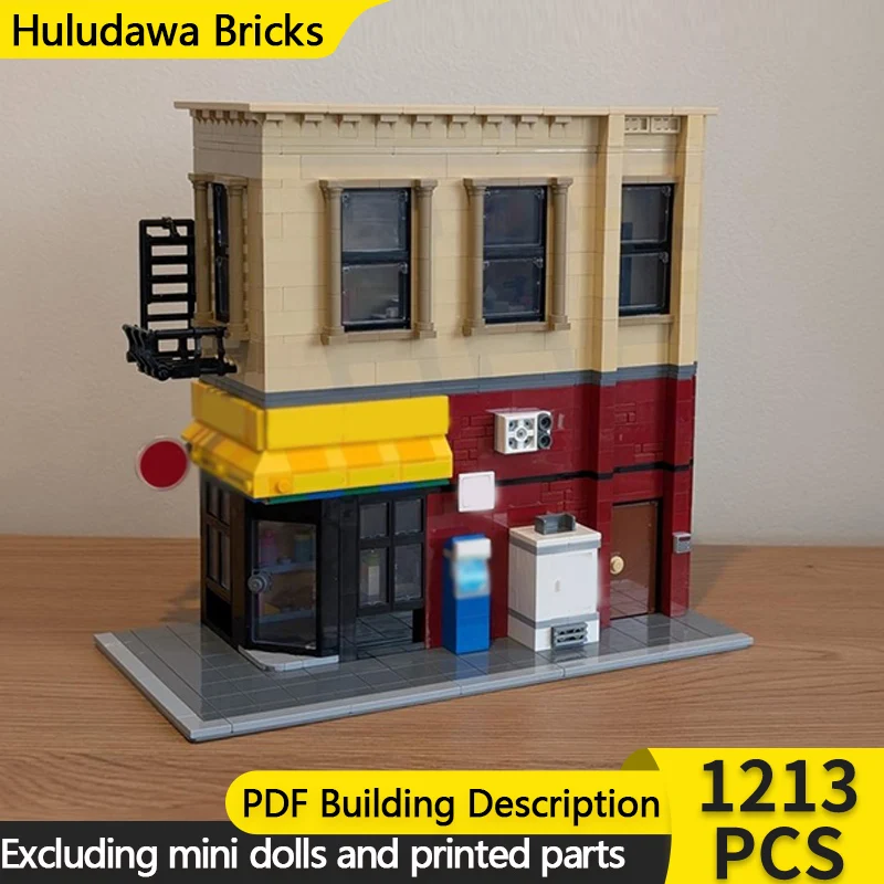 

City Street View Model MOC Building Bricks Deli And Apartment Modular Technology Children Holiday Gifts Assemble Toys Suit