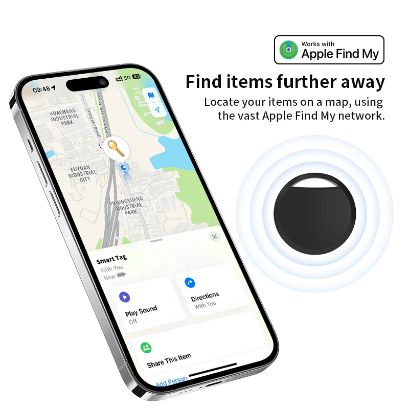 جهاز تعقب صغير ذكي مضاد للخسارة مقاوم للماء لاستبدال Apple Airtag ابحث عن جهاز تعقب بلوتوث GPS للأمتعة IOS MFi مكتشف المفاتيح