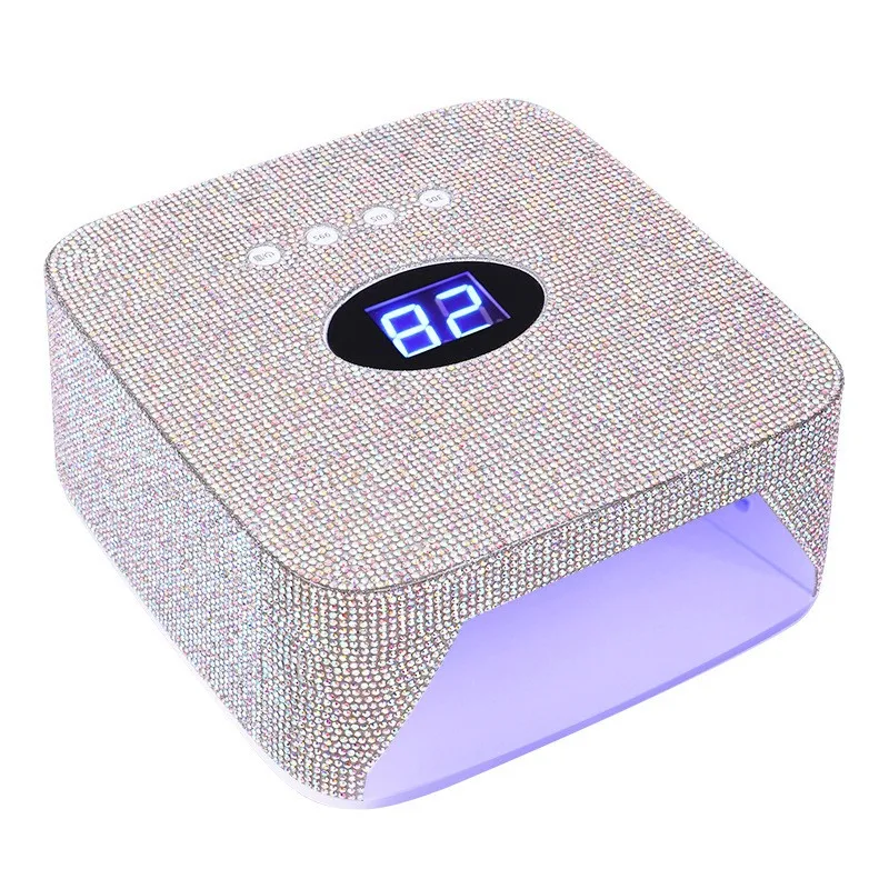 A36T-S50 Lampada per unghie LED wireless diamantata - 30 perline, doppia luce, lampada polimerizzante per manicure ricaricabile Spina UE