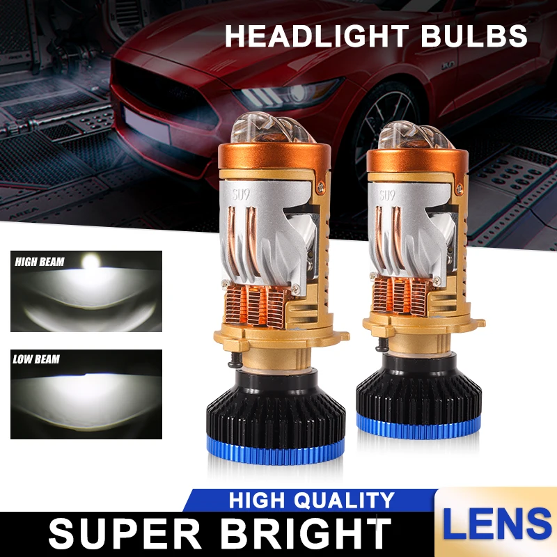

180W Bi LED H4 Объектив проектора Дальнего ближнего света Автомобильные лампы Canbus H4 Светодиодные авто мотоциклетные лампы с линзой Turbo Perfect Cut-off Line