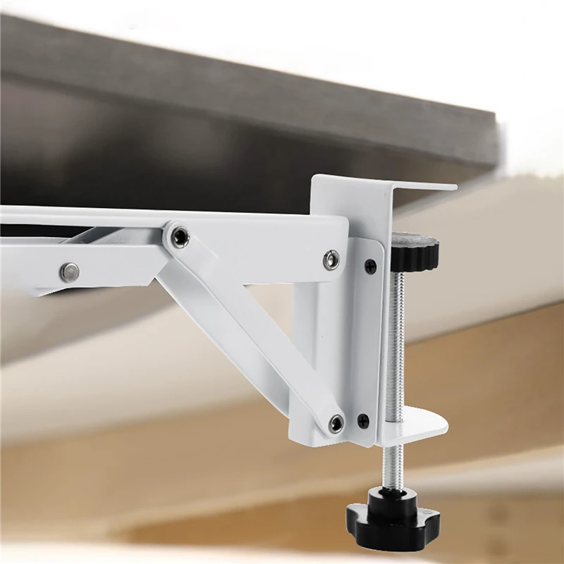 Soporte de placa de extensión sin perforaciones, accesorio de 2 piezas para teclado, almohadilla redonda, ordenador de escritorio, soporte plegable ajustable