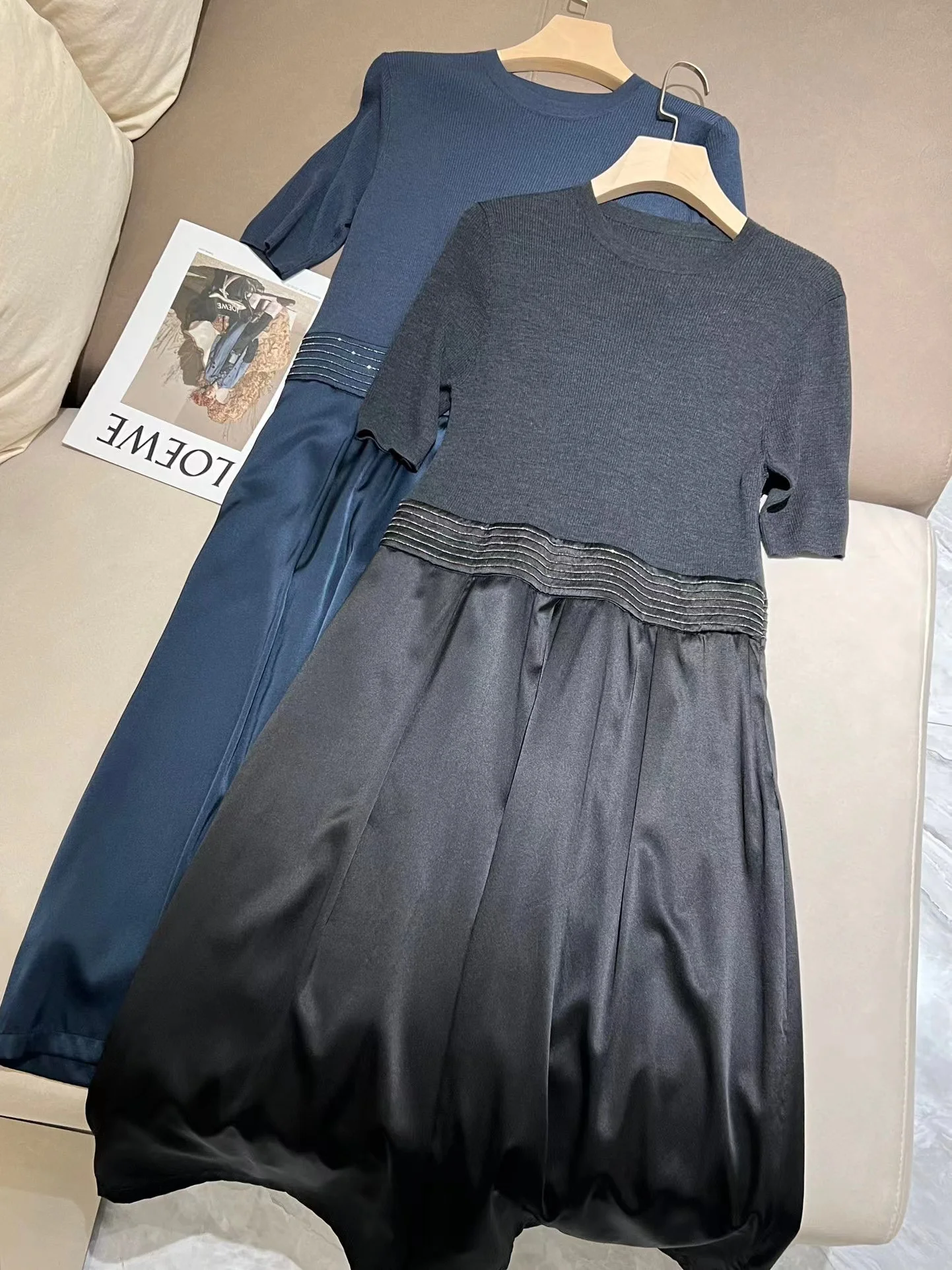 High quality casual  merino wool classic elegant dress