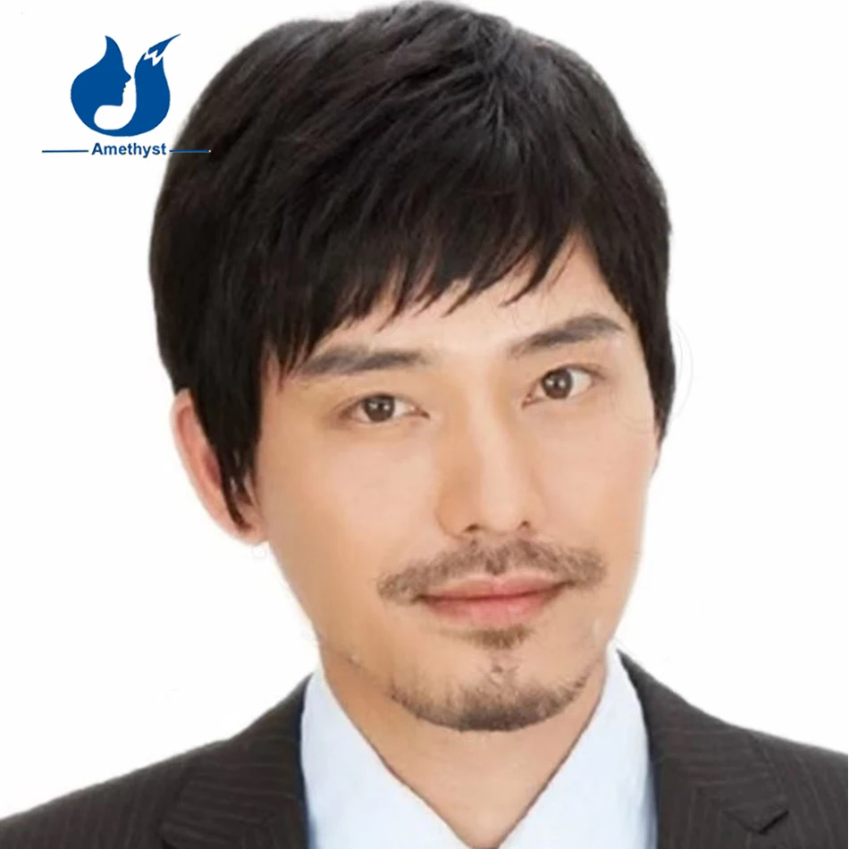 

Аметистовый пикси, короткий парик для мужчин, прямые, полные кружева, бразильские волосы Remy, предварительно выщипанные, стрижка мальчика, натуральные черные волосы, замена