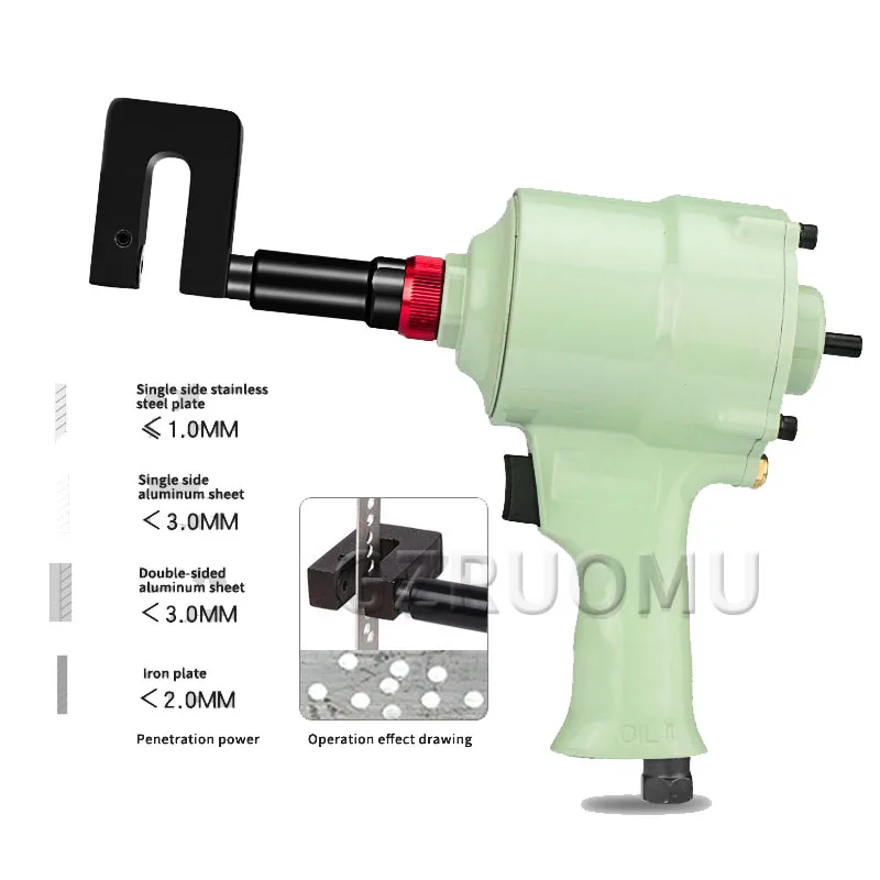 Powerful Pneumatic Puncher Metal SS Punch Gun Handheld Punching Machine 360° Adjustable Opening Hole Tools Perforation 3.2MM-6MM