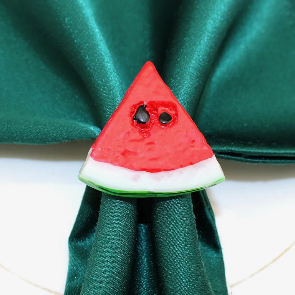 

6 Pcs Watermelon Napkin Decor Hawaiian Tableware Fruit Shape Metal Holders Wedding Beach Restaurant Supply