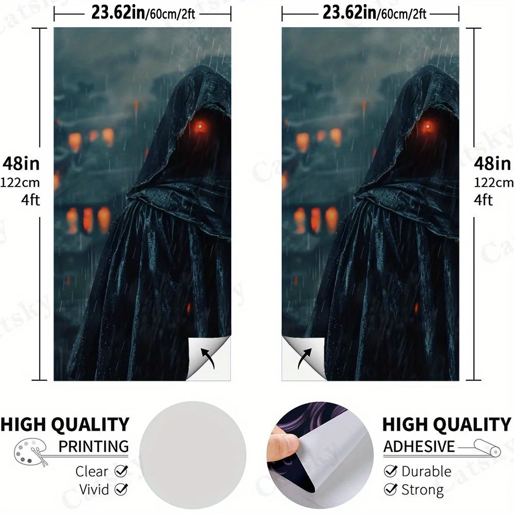 Mystery Man in Rain,2D Flat Vinyl Sandboard Decals - Budget-Friendly and High Value, Bubble-Free and Easy to Stick, Waterproof W