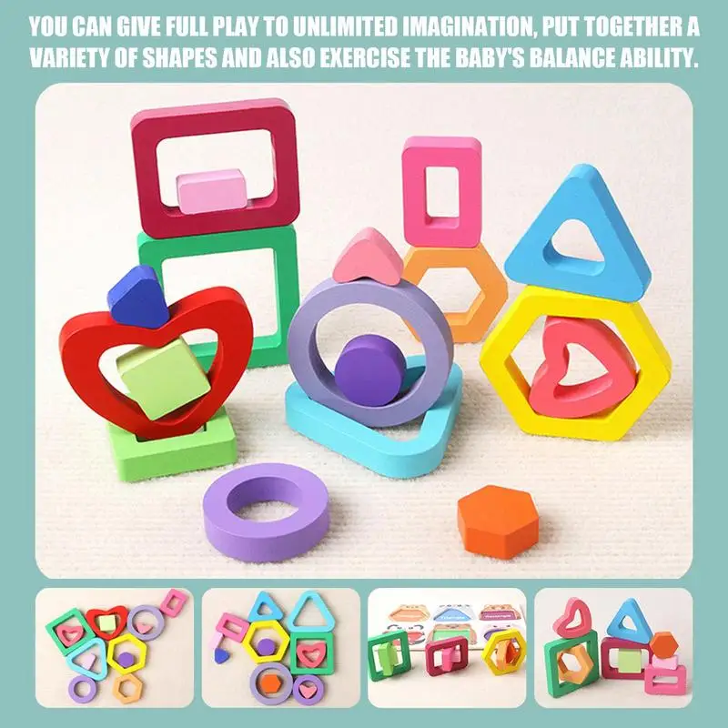 Shape Matching Game Toddler Wooden Puzzles Montessori Shape Recognition Puzzle For 4 5 6 Years Old Girls Boys Kids Learning