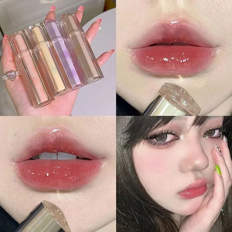 8 Colors Clear Lipgloss Mirror Glow Oil Lip Glaze Hydrating Glass Jelly Lipstick Moisturizing Lip Plumper Gloss Makeup