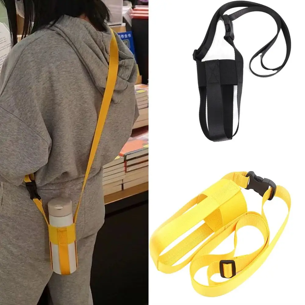 Adjustable Cup Sleeve With Shoulder Strap Water Bottle Cover Carrying Strap for Outdoor Hiking Sport Camping Students Men Women