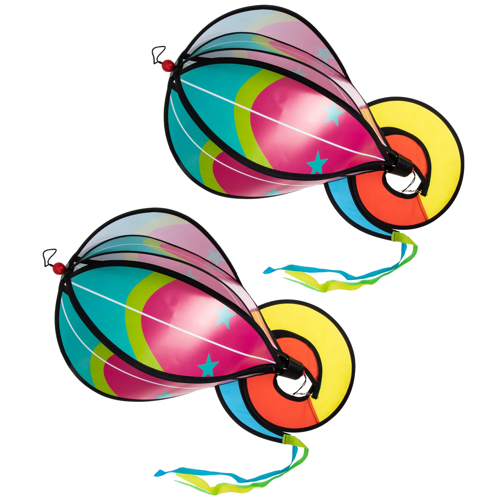 

2Pcs Hot Air Balloon Wind Spinners Colorful Spinners with Delicate Craft Hanging Decor for Outdoor Yard Layout and