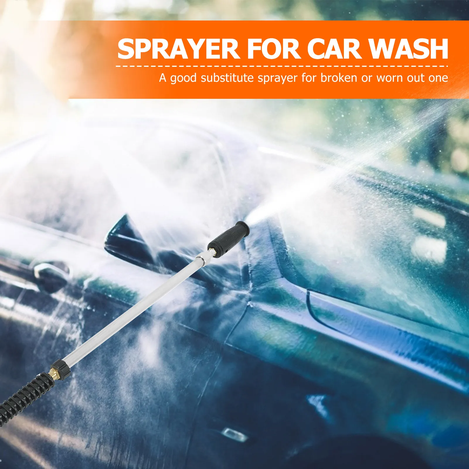 High Pressure Extension Rod 22Mm To 1/4 Inch Quick Connect Stainless Steel For Power Washer Long Handle Wand Accessory