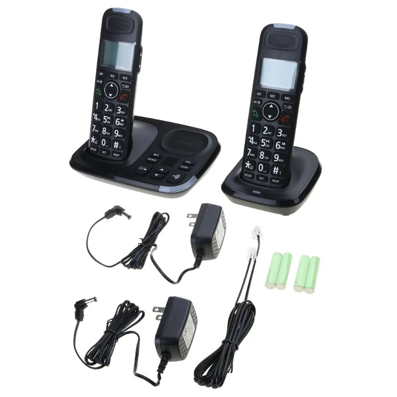 D1015TAM-D Telephone 2 Handles Low Radiation Digital Wireless Phone with LCD Display Stable Signals Reduce DropShipping