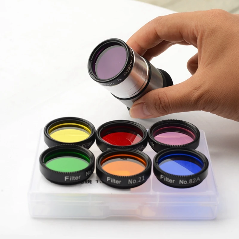 Y51A-Astronomical Telescope Accessories Seven Color Filter Nebula Filter 1. 25 Inch 31. 7Mm Moon Filter Nebula