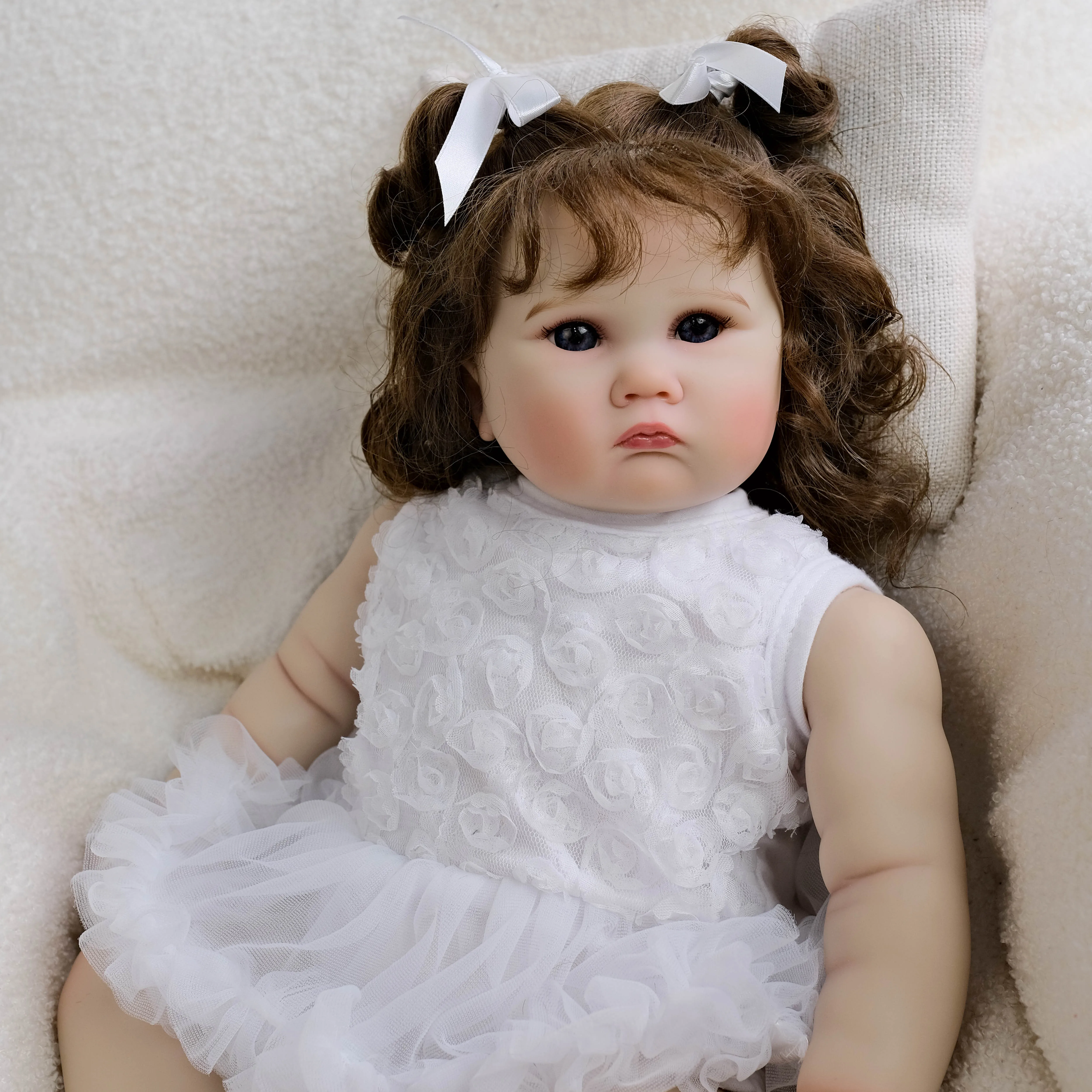 NPK 20inch lifelike Charlottte Reborn Baby Gril newborn doll hand Rooted hair 3D Paint Skin Visible Veins Collectible Art Doll
