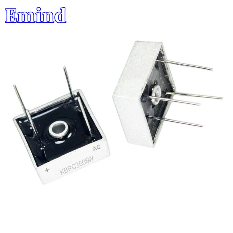 2Pcs KBPC3506W Bridge Rectifier 35A/600V DIP-4 Square Bridge Cuttable Feet GBU Footprint Bridge Stack