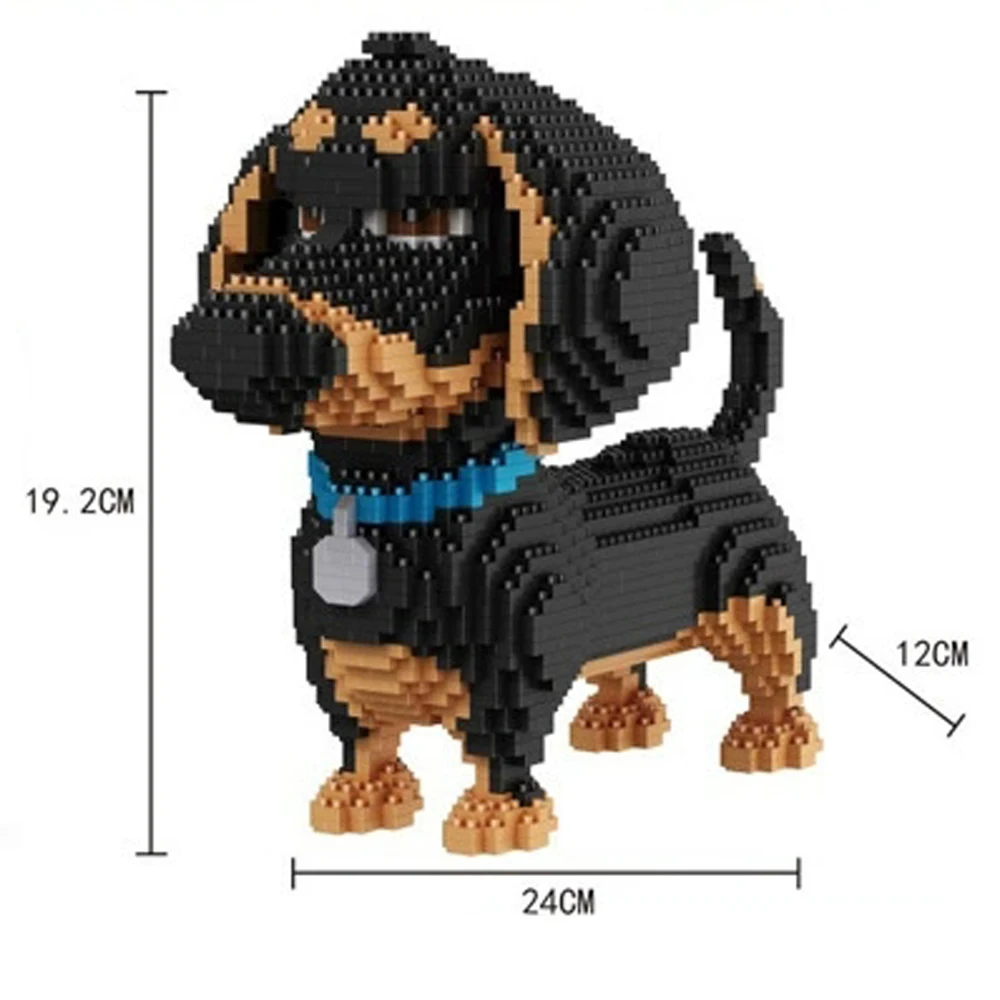 Knieuwe Gebouwde Schnauzer Hond Model Micro Mini Bouwstenen Speelgoed Perfect Speelgoed voor Liefhebbers Mooie Display Stuk Teckel Huisdier - afbeelding 1