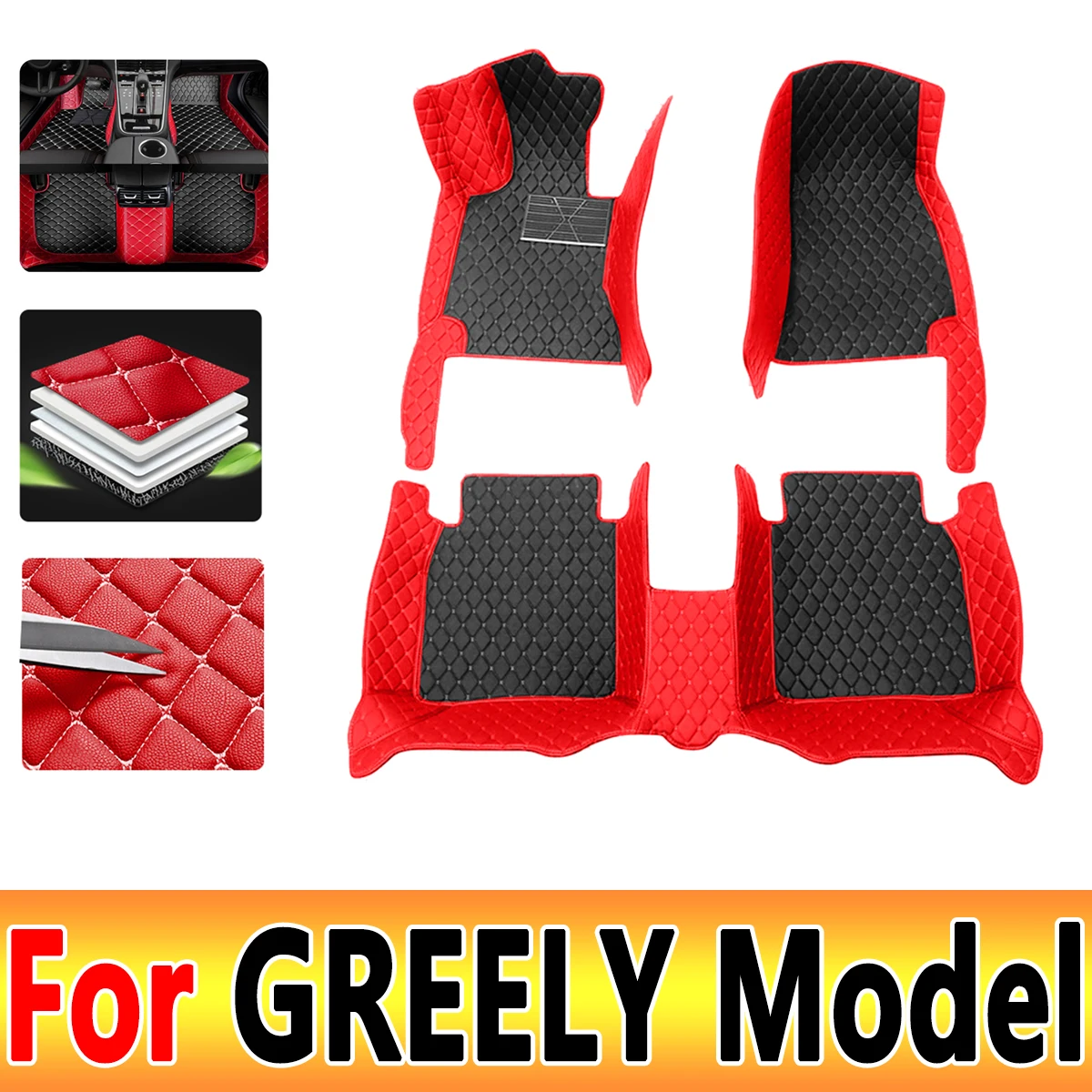 Car Mats Floor For GREELY Emgrand EC7 EC8 LC(Panda) X7 GX7 EX7 icon GSe X6 GS X3 Car Accessories 2022 2023