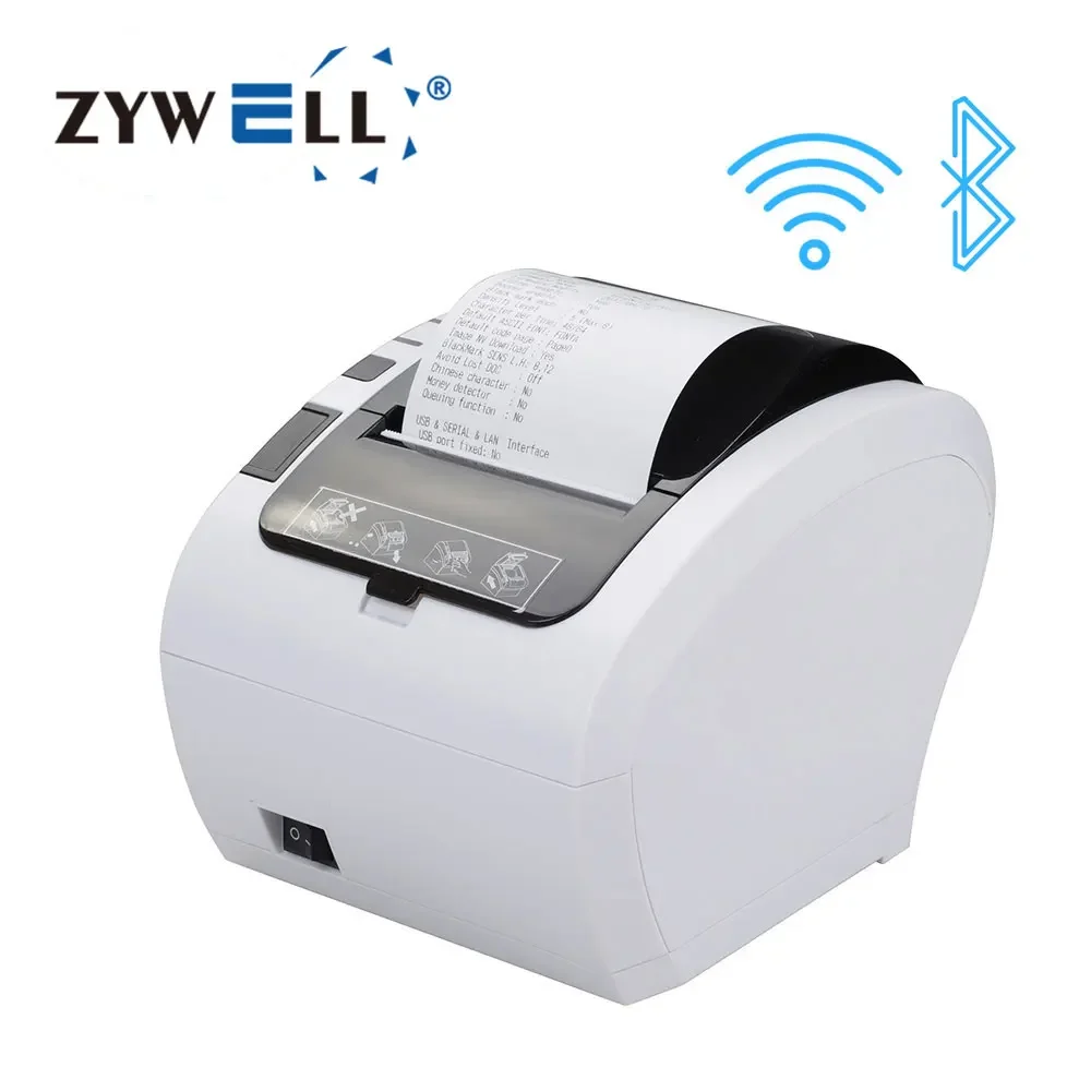 

ZYWELL inkless wireless printer 80mm thermal receipt printer shop supermarket pos printer